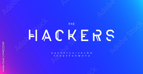 Modern nordic font, technological alphabet, Scandinavian letters for unique logo, cyberspace monogram, modernist headline. Unusual and futuristic rune typography. Vector typeface