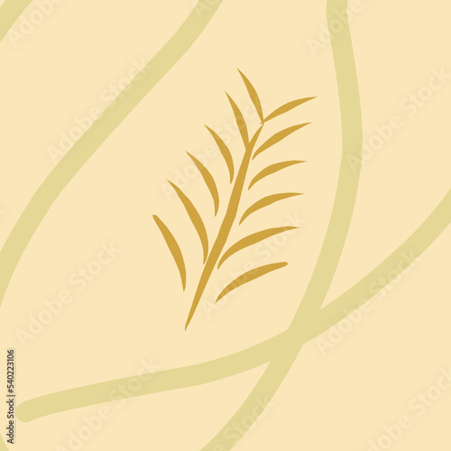 wall art vector set. Line art leaves drawing with abstract shapes. Abstract Plant Art Designs for prints, covers, wallpapers, Minimal and natural wall art. Vector illustration.