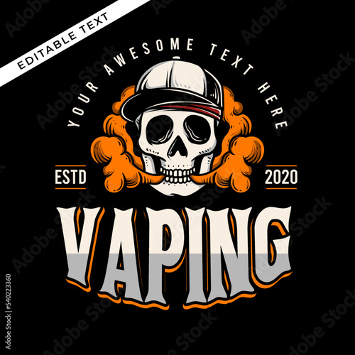 skull head with vapor from the mouth vector illustration