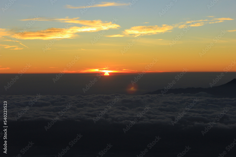sunset over the cloud