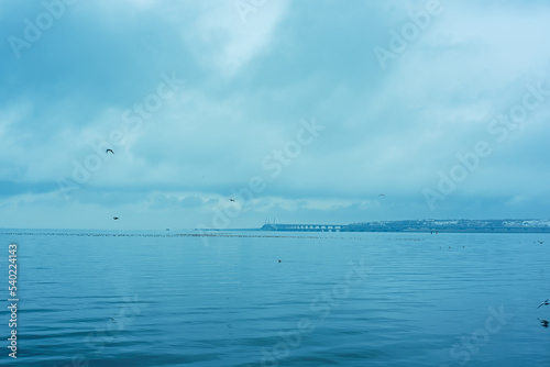 Winter evening on Black sea