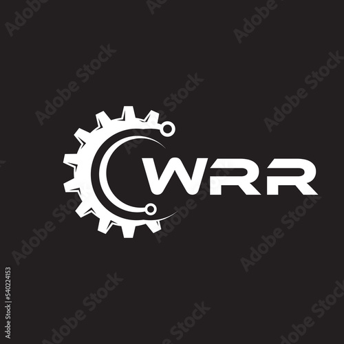 WRR letter technology logo design on black background. WRR creative initials letter IT logo concept. WRR setting shape design. 