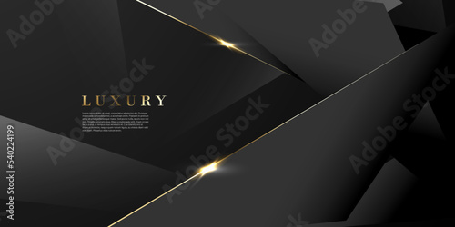 Abstract modern design black background with luxury golden elements vector illustration.