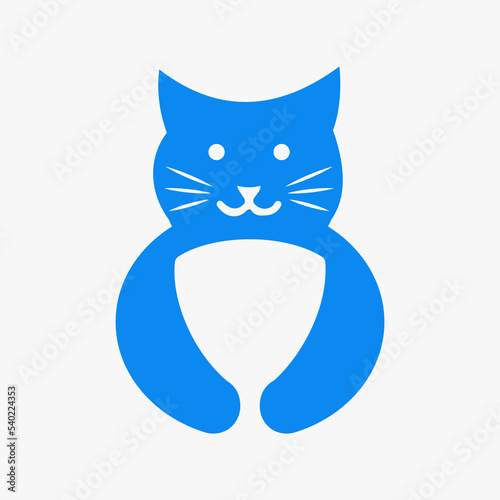 Wallpaper Mural Cat Shield Logo Negative Space Concept Vector Template. Cat Holding Shield Symbol Torontodigital.ca