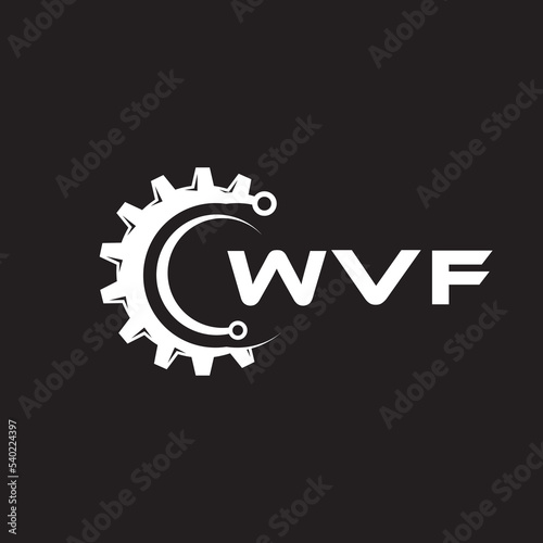 WVF letter technology logo design on black background. WVF creative initials letter IT logo concept. WVF setting shape design. 