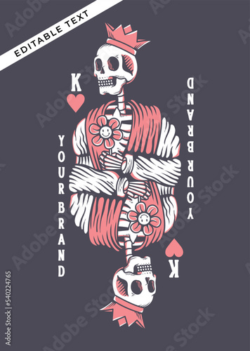 the skeleton holding a flower of the playing card illustration