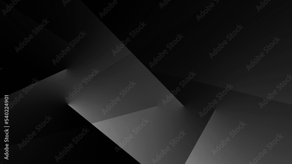 Modern black white abstract background. Minimal. Gradient. Dark grey banner with geometric shapes, lines, stripes, triangles. Design. Futuristic. Cut paper or metal effect. Origami, mosaic, geometry. Modern black white abstract background. Minimal. Gradient. Dark grey banner with geometric shapes, lines, stripes, triangles. Design. Futuristic. Cut paper or metal effect. Origami, mosaic, geometry.