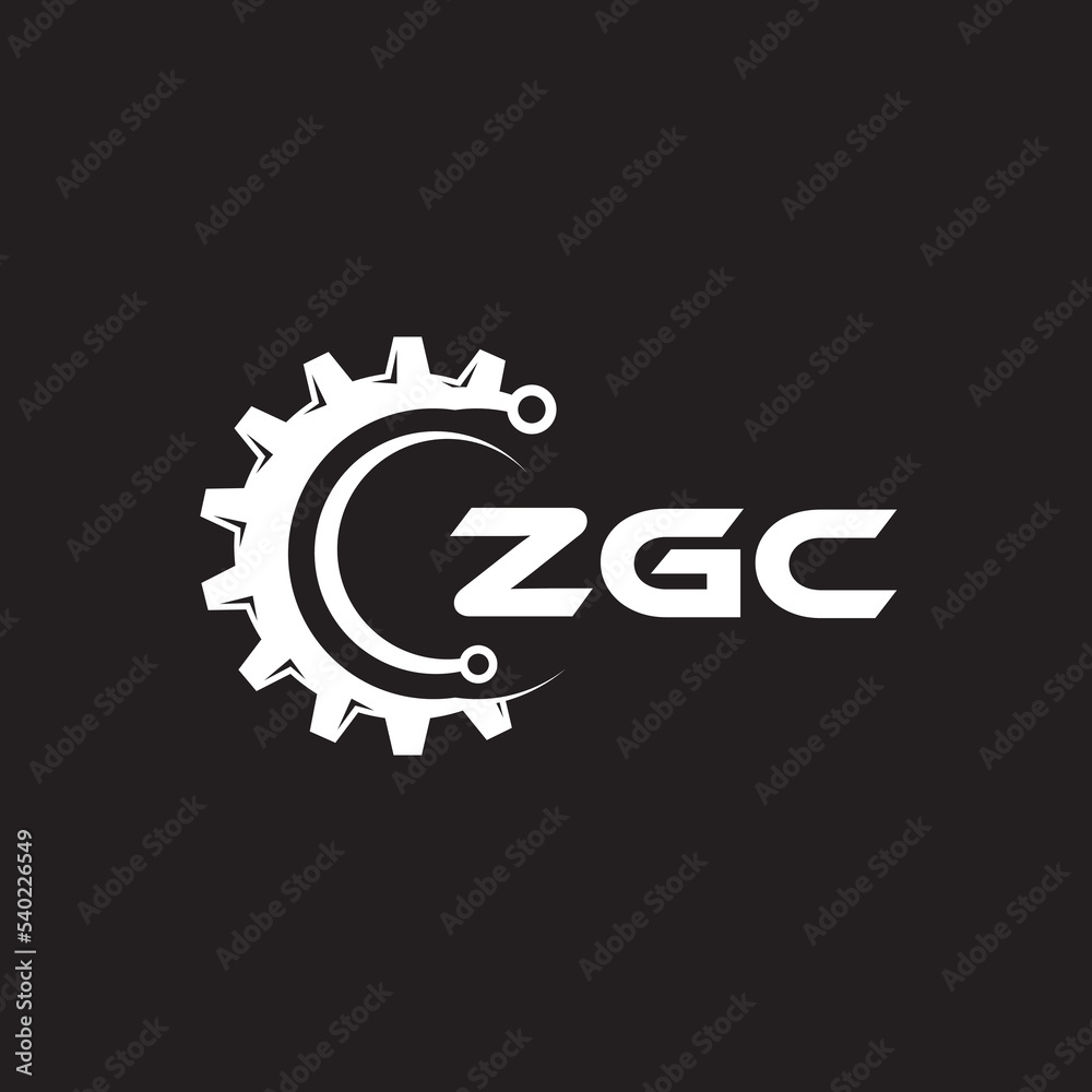 Fototapeta premium ZGC letter technology logo design on black background. ZGC creative initials letter IT logo concept. ZGC setting shape design. 