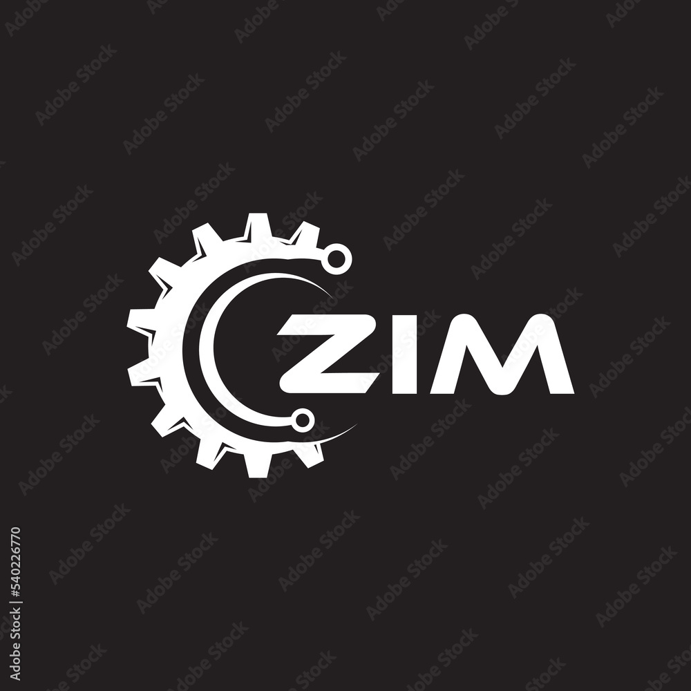 ZIM letter technology logo design on black background. ZIM creative initials letter IT logo concept. ZIM setting shape design.
 - obrazy, fototapety, plakaty 