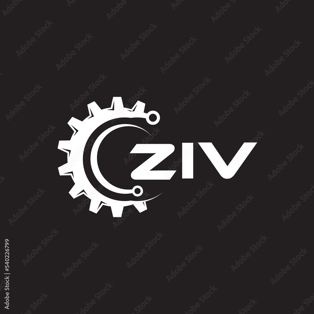 ZIV letter technology logo design on black background. ZIV creative initials letter IT logo concept. ZIV setting shape design.
