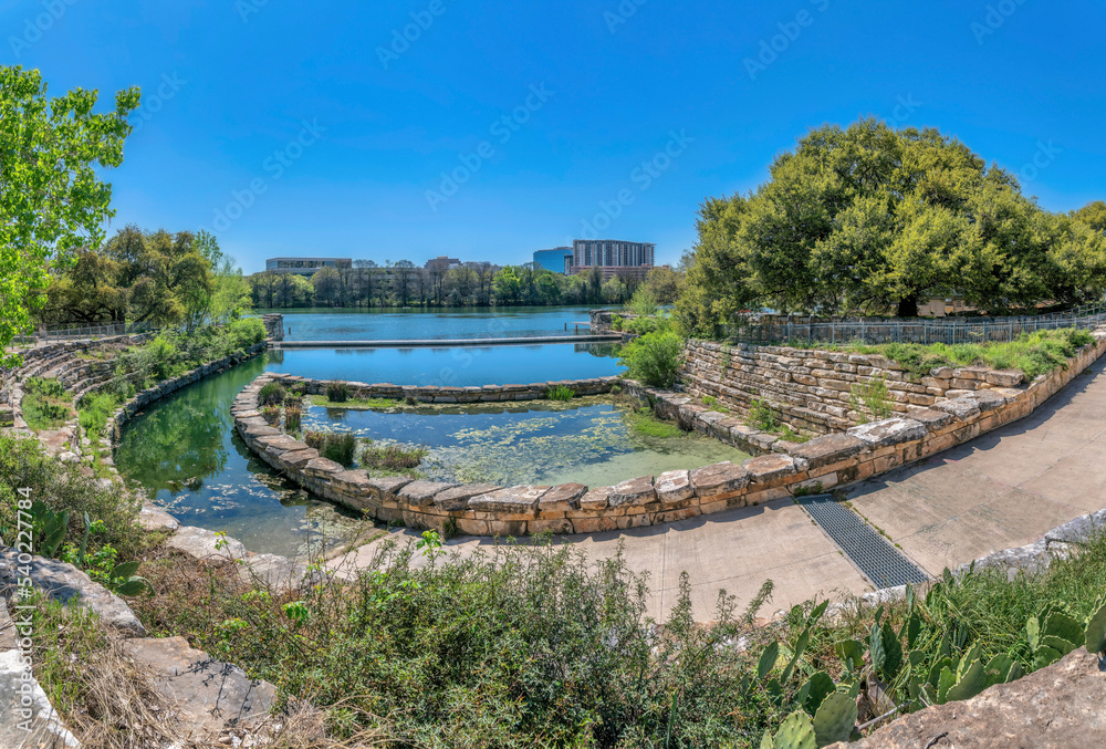 Austin, Texas- Water incline boat launch with concrete ramp