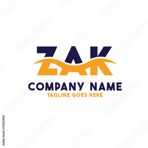 Letter ZAK logo design vector template, ZAK logo photo
