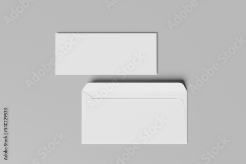 Blank white paper in envelope, isolated on white background