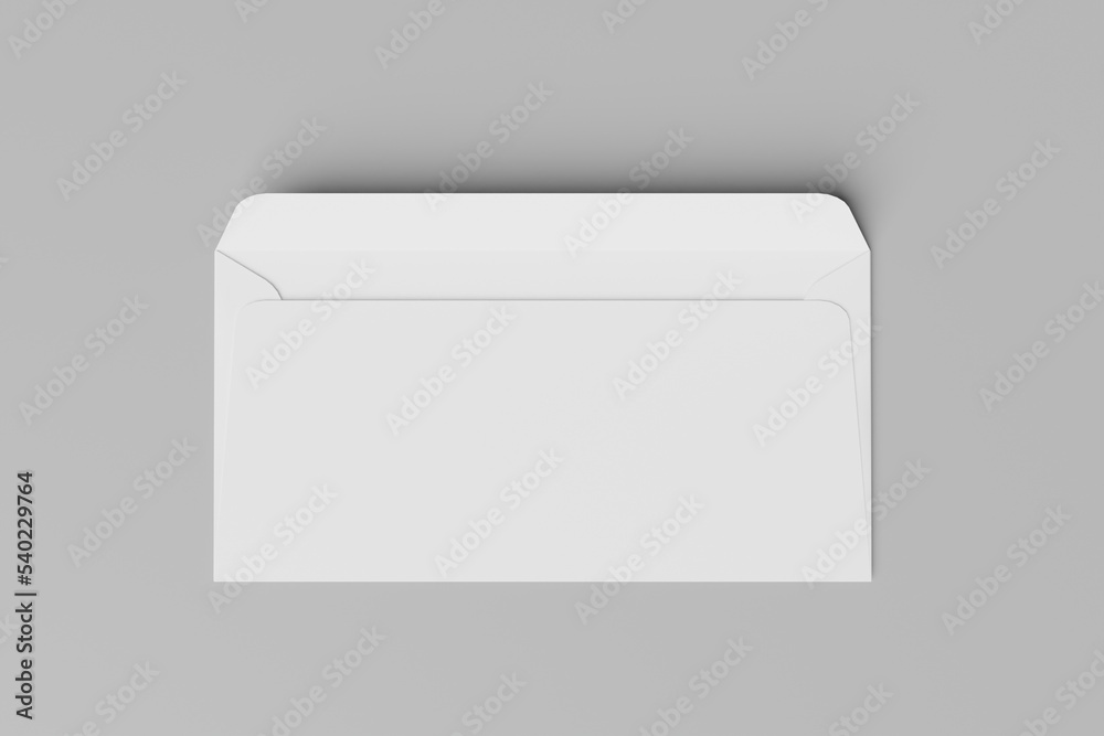 DL Envelope realistic mockup template. Isolated on gray background. Postcard design DL Envelope realistic mockup template. Isolated on gray background. Postcard design