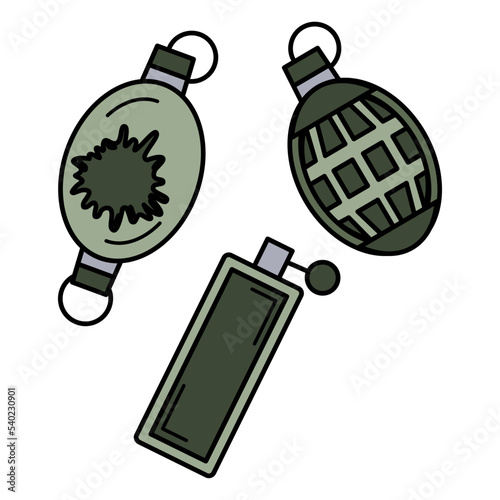 soldiers ammunition or bombs vector color icon design, Shooting sport symbol, extreme sports Sign, skeet shooting and trapshooting stock illustration, paintball grenades Concept