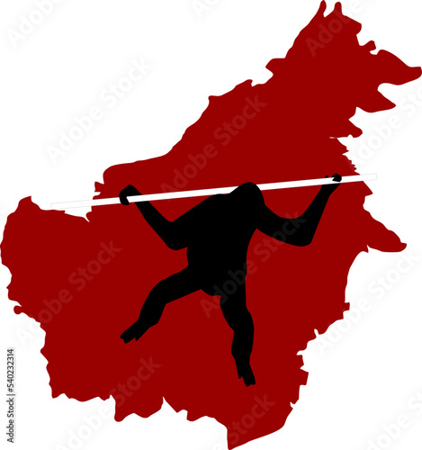 Beautiful silhouette vector Save Orangutan logo, Symbol, Icon, design vector template, Illustration, design, Monkey, borneo, endangered animal