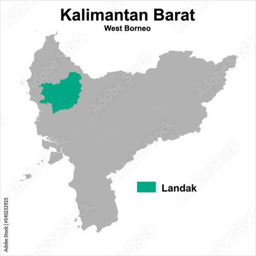 vector map of administrative boundaries Regency, West Kalimantan, Indonesia. can be used for presentations, business, analysis, regional profiles and others