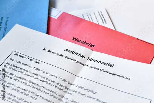 German ballot paper for Heidelberg mayoral election photo