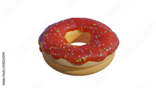 donut with sprinkles isolated on white
