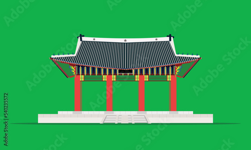 Vector illustration of the Injeongmun gate of the Changedoekgung palace in Seoul