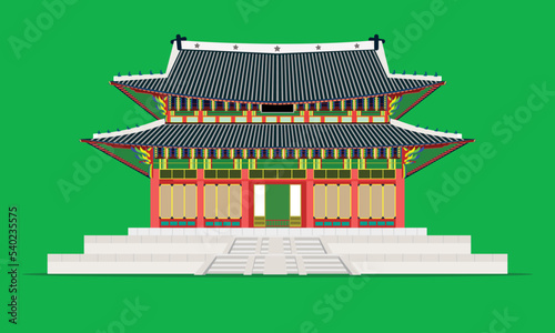 Vector illustration of the Changdeokgung palace in Seoul, South Korea