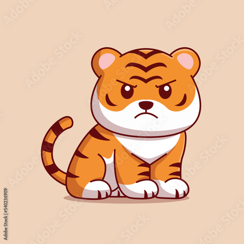 Cute tiger Cartoon Vector Icon Illustration