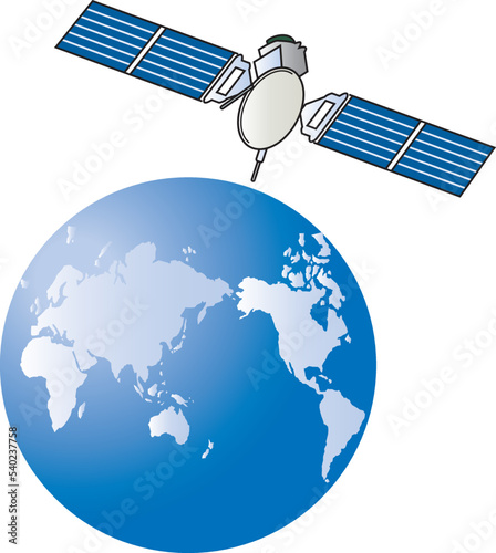 衛星と地球
