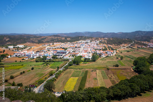 Portugal, August 2022: New village of Aljezur in front of the old town, Algarve, Portugal