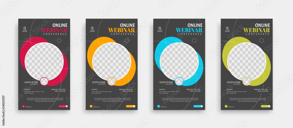 Modern webinar Editable Social Media post story banner template. Anyone can use this Easy Design Promotion web banner for social media. Modern elegant sales and discount promotions - Vector. Modern webinar Editable Social Media post story banner template. Anyone can use this Easy Design Promotion web banner for social media. Modern elegant sales and discount promotions - Vector.