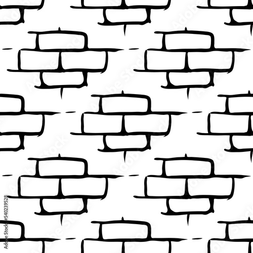 Brick wall vector seamless pattern