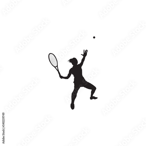 female logo playing floor tennis about to hit the ball © Ida