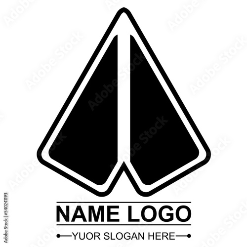 Black Color Logo Design, You Can Re-edit. Vector Design, Isolated White