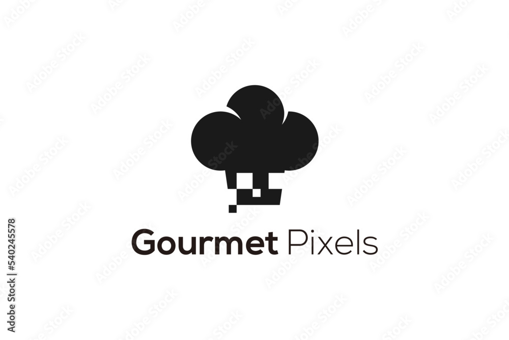 Chef Hat logo design motion pixel icon symbol Chef Hat logo design motion pixel icon symbol