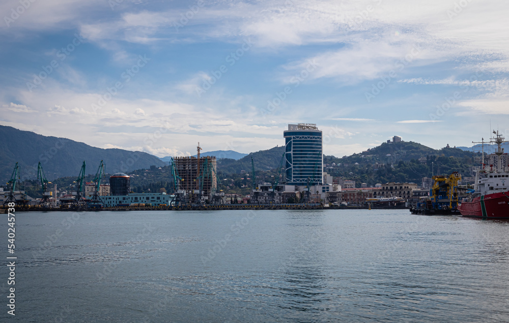 View of Batumi seaport. Batumi, Georgia