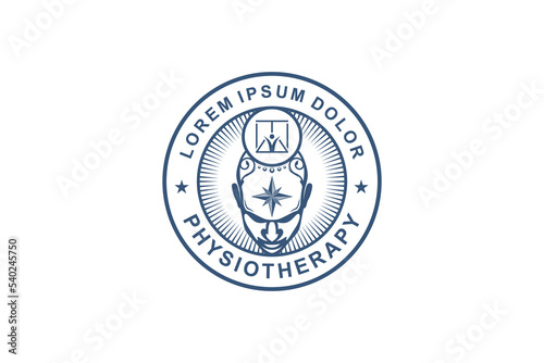 Physiotherapy logo design head human icon symbol badge shape