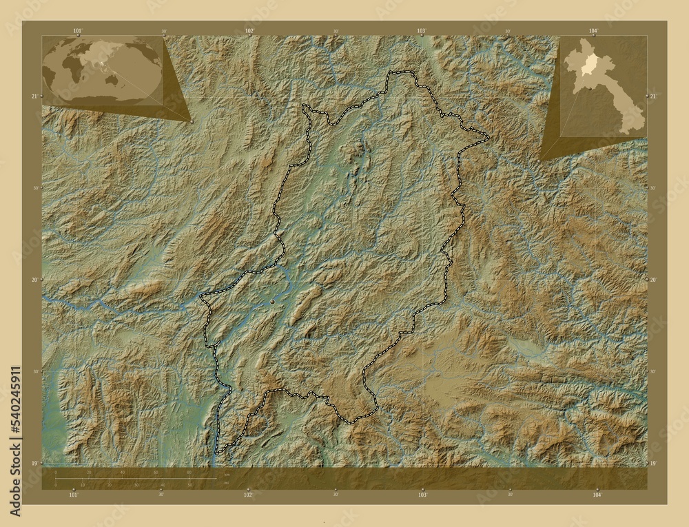 Fototapeta premium Louangphrabang, Laos. Physical. Major cities