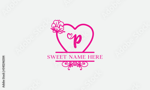 Love logo sign letters with name and valentines day and dating logo vector. love and heart monogram for love romantic passion or wedding day design.