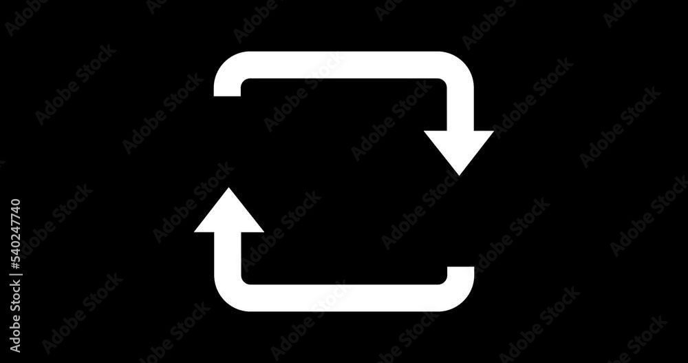 The animated reveal of the green squared recycle icon with the alpha channel—looped animation The animated reveal of the green squared recycle icon with the alpha channel—looped animation