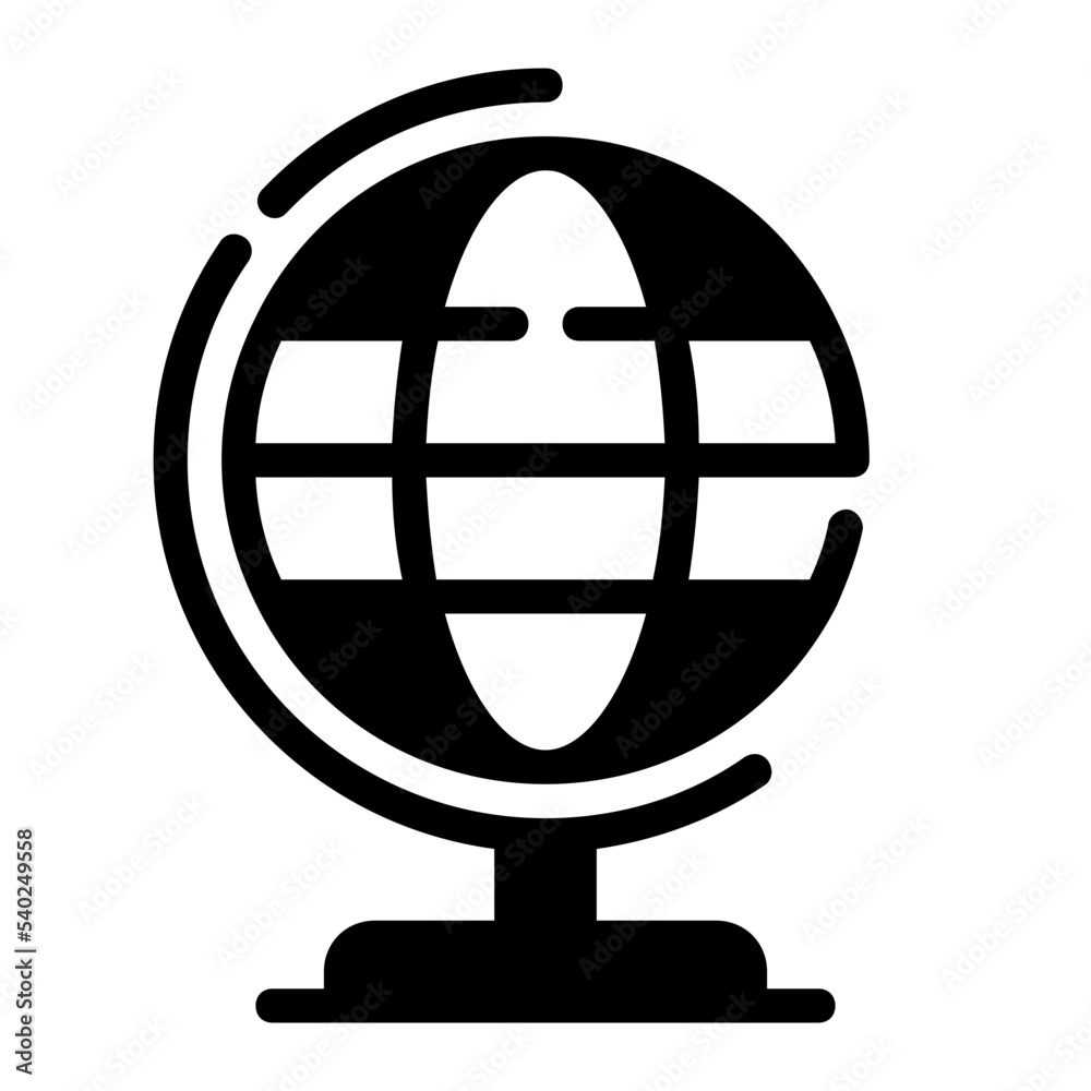 Icon Globe With Style Glyph Icon Globe With Style Glyph