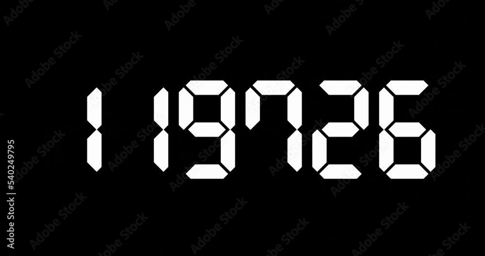 digital LED display with random and fast changing numbers for password or figures