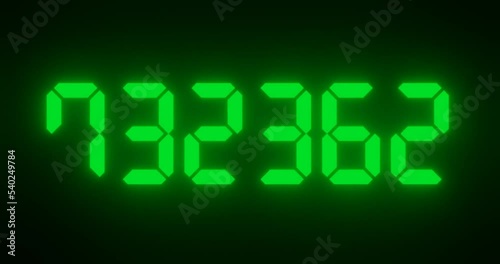 digital LED display with random and fast changing numbers for password or figures