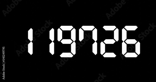 digital LED display with random and fast changing numbers for password or figures
