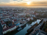 Opole, Polska widok centrum miasta z lotu ptaka