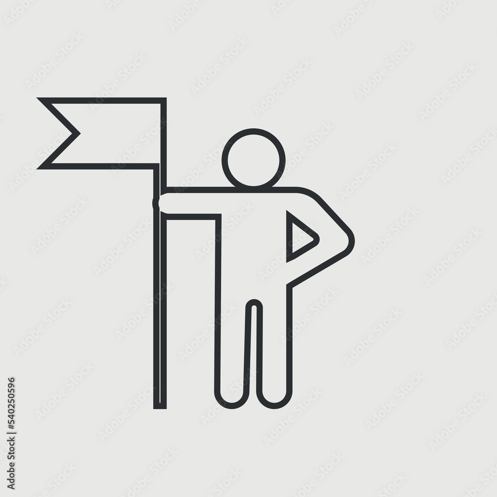 Holding flag vector icon illustration sign Holding flag vector icon illustration sign
