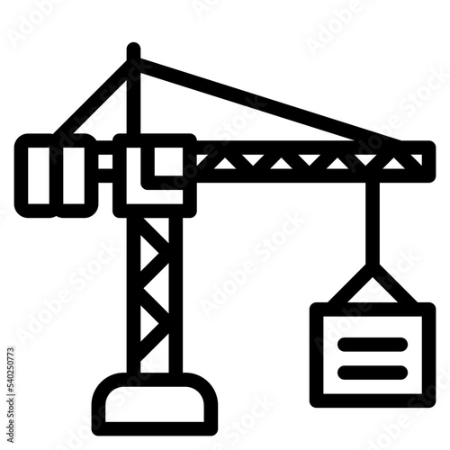 crane tower line icon
