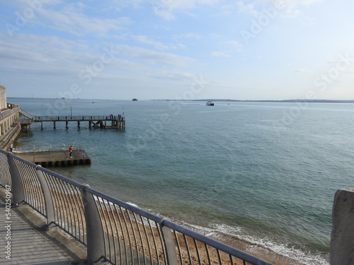 Wallpaper Mural View of the sea quay with piers and the shore Torontodigital.ca