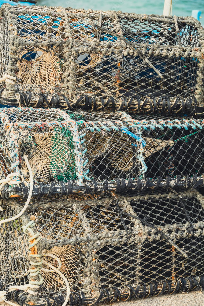lobster pots on the dock lobster pots on the dock