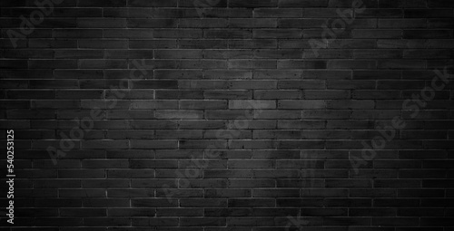 Dark black brick walls  brick room  interior texture  wall background.