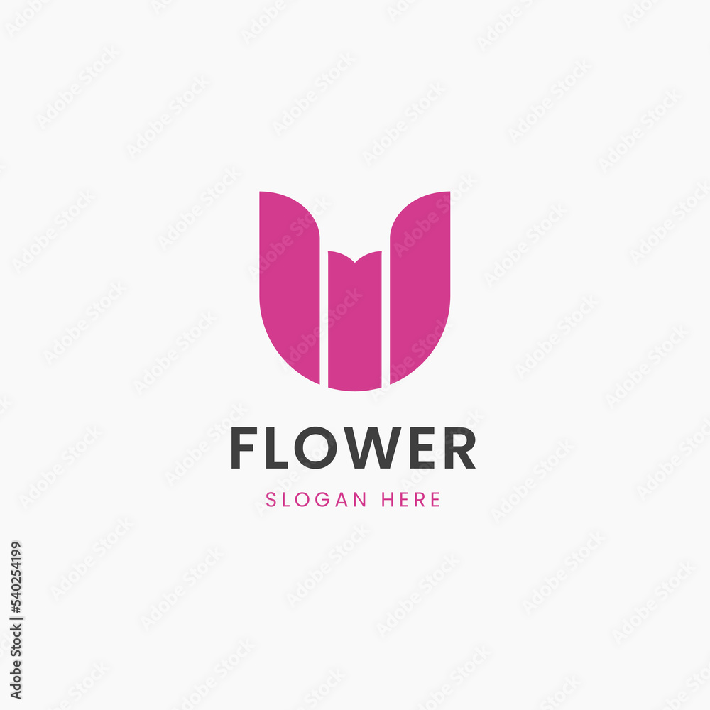 minimalist flower logo design template