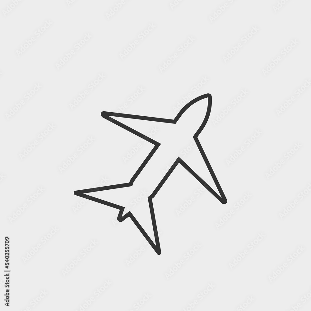 Aeroplane vector icon illustration sign